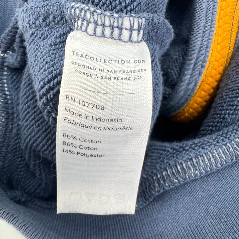 Tea Collection Boys Blue Lightning Bolt Full Zip Hoodie Orange Zipper Size 6 - Picture 4 of 10